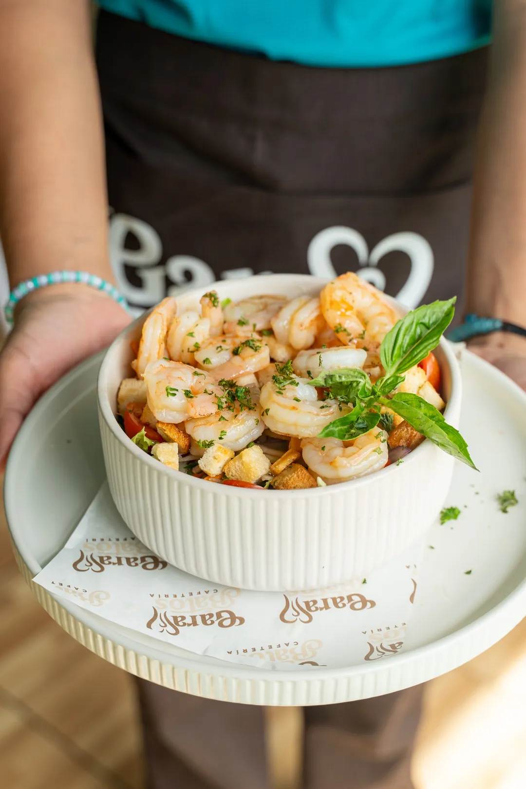 Shrimp dish served by the Garabatos team