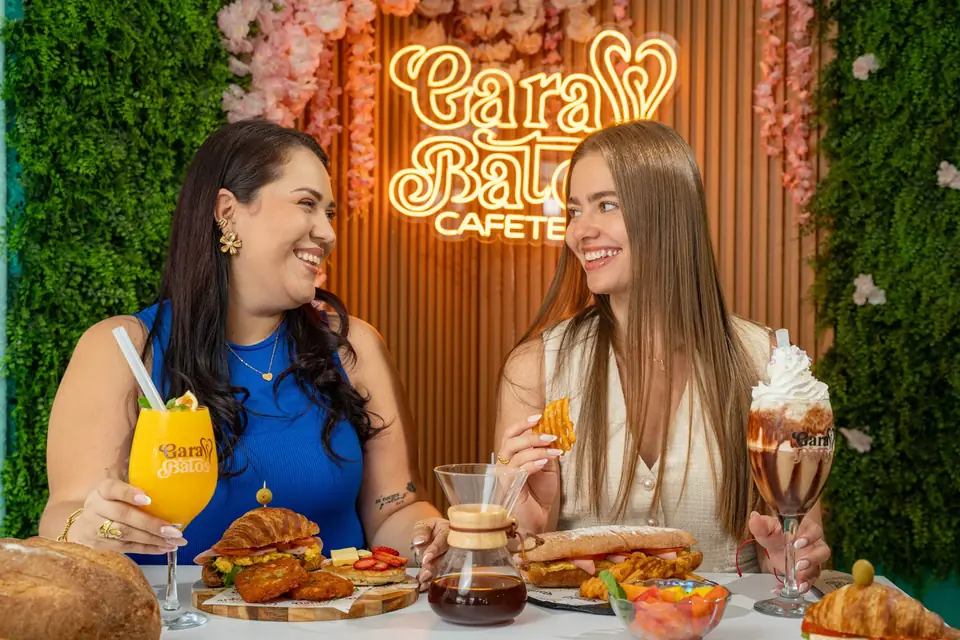 Inside Garabatos Esparza with the brand's neon sign